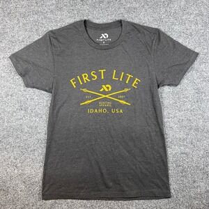 First Lite T Shirt Mens S Gray Hunting Outdoors Hiking Cotton Blend